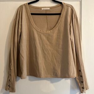 Free People Tan Long Sleeve Women's Top